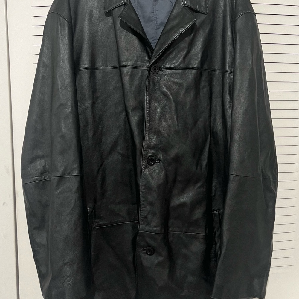 Kenneth Cole Reaction Mens SOFT BLACK Leather Jacket Size 2xl
